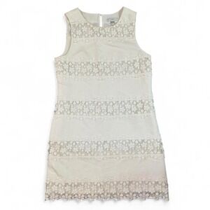 J.Crew white lace dress with classic sleeveless design. Size: 2